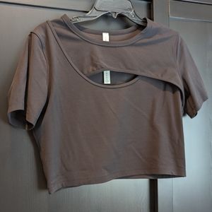 Lululemon cropped cut out tee top 12 black
